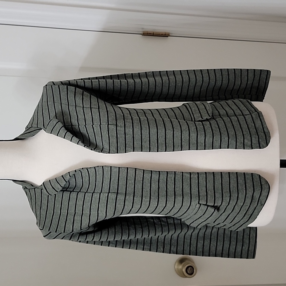Anthropologie Dolan Left Coast Collection Size S Green & Black Striped Blazer